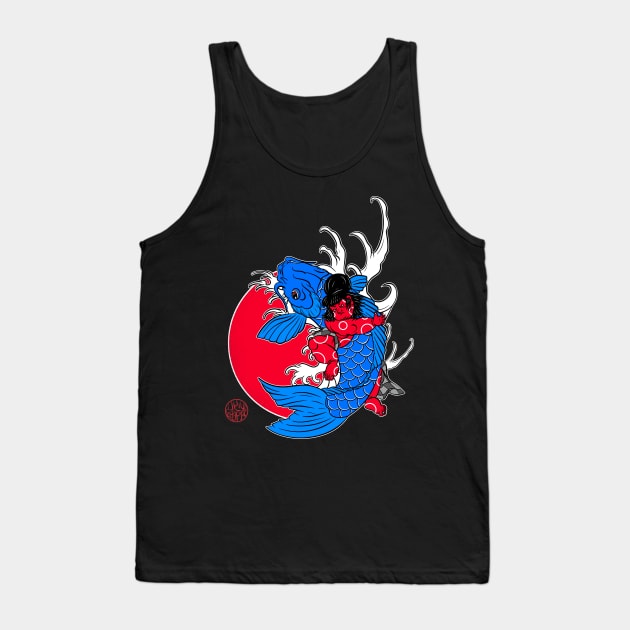 Kintaro and the Koi carp Tank Top by Ukiyograph